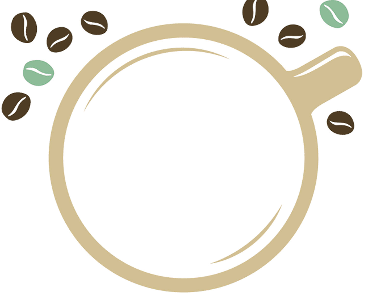 coffee cup and coffee beans graphic