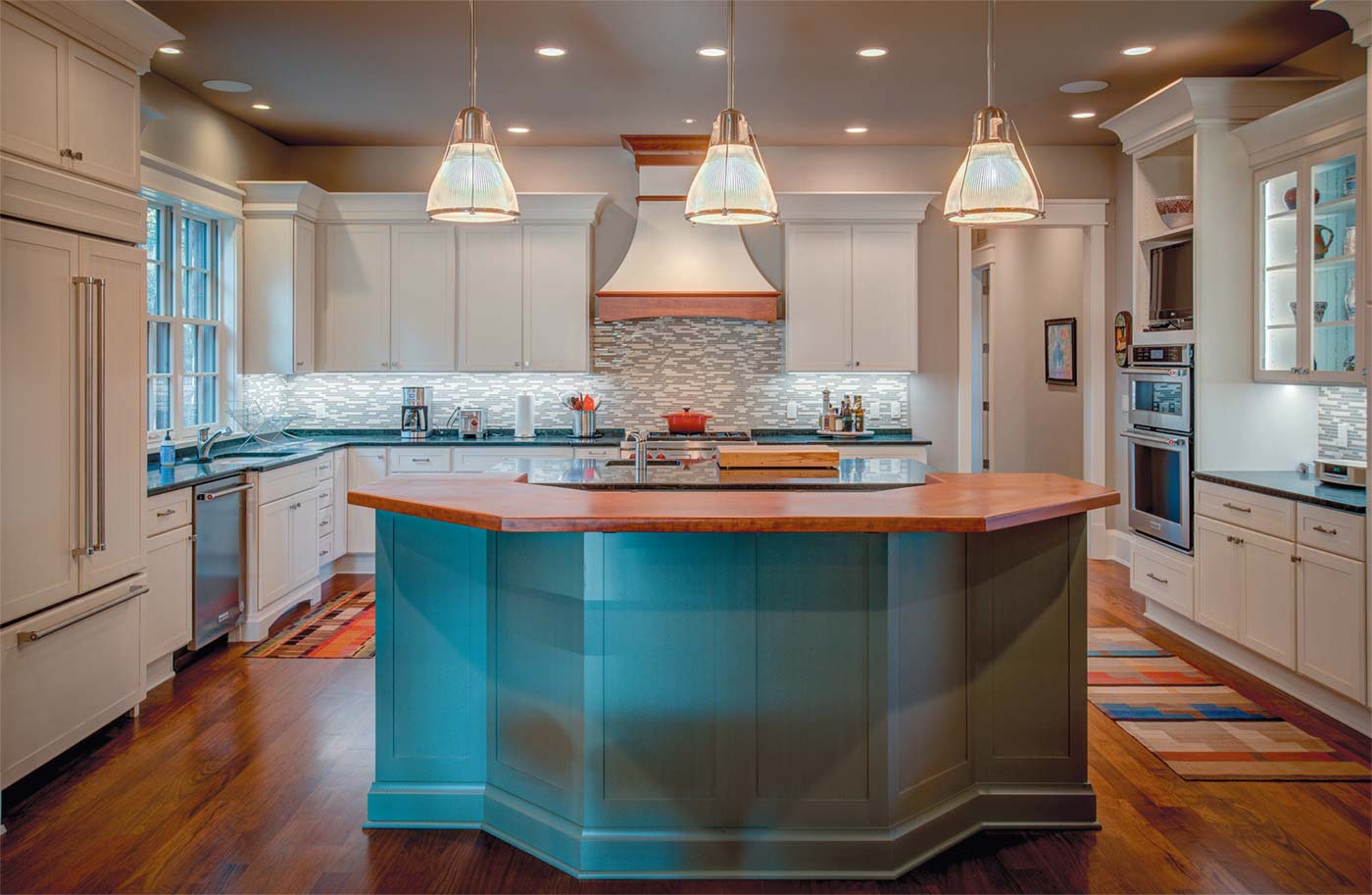 A striking open kitchen design submitted by Sister Bay Trading Company.