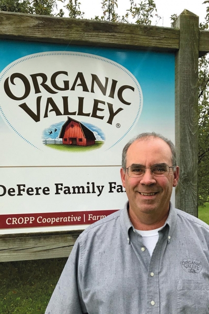 Kevin Kiehnau at one of the roughly 600 farms he and his staff work with at Organic Valley