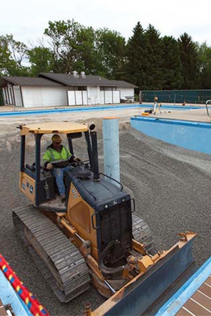 turning country club pool into garden