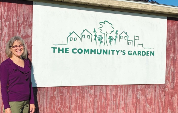 Carmen Schroeder’s passion in retirement, The Community’s Garden. Photo by Leslie Gast