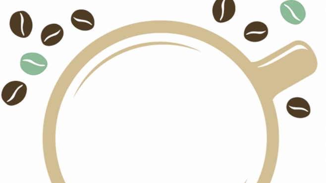 coffee cup and coffee beans graphic