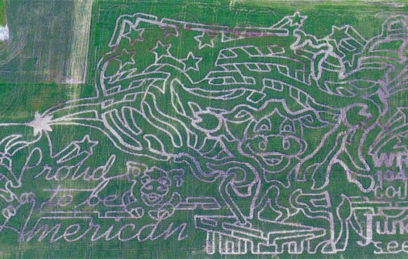 "Proud to be American" is the theme of this year's maze at Schopf's Hilltop Dairy. Contributed photo