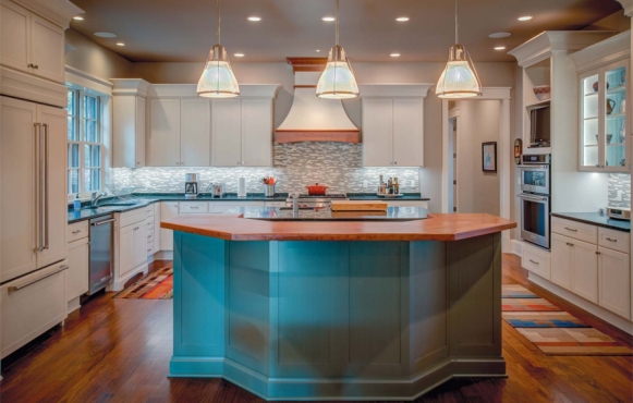 A striking open kitchen design submitted by Sister Bay Trading Company.